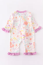 Load image into Gallery viewer, Lilac Floral Zip Romper