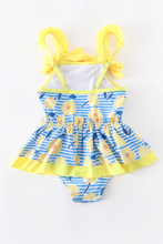 Load image into Gallery viewer, Lemon Skirt Swim Suit
