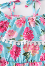 Load image into Gallery viewer, Spring Mint Floral Romper