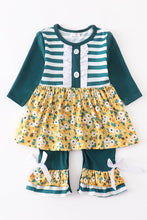 Load image into Gallery viewer, Teal Floral Tutu Romper