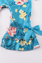 Load image into Gallery viewer, Blue Floral Ruffle Romper
