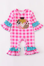Load image into Gallery viewer, Pink Gingham Pumpkin Baby Romper
