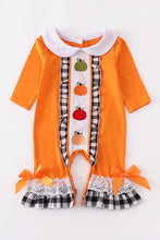 Load image into Gallery viewer, Embroidered Pumpkin Baby Romper
