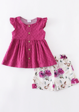 Load image into Gallery viewer, Plum Floral Short Set
